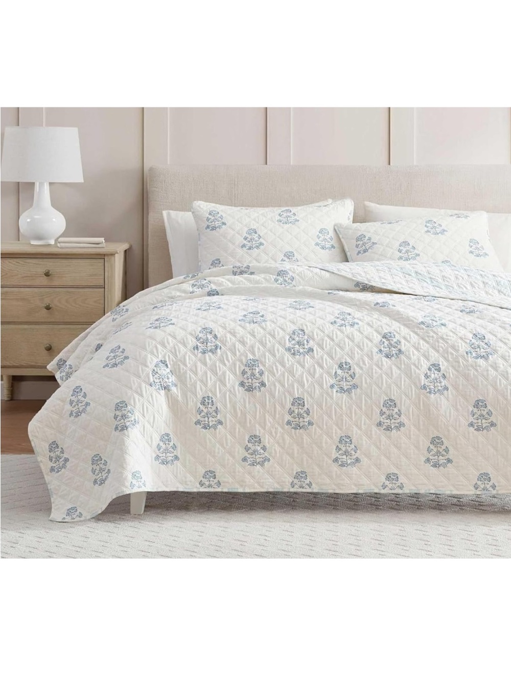 Martha Stewart - Twin Quilt Set, 100% Cotton Reversible Bedding Set